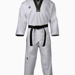🆕MOOTO Korea Taekwondo Challenger Uniform (Black,White V-Neck) Martial Arts Team Gym NEW (1. Black, Size: 190(5)✅Retails $69.88