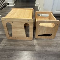 Montessori Table & Chair Set - Solid Wooded Toddler Table