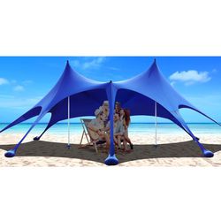 Osoeri Beach Tent, 20 x 13ft Camping Sun Shelter UPF50+ with 8 Sandbags, Sand Shovels, Ground Pegs & Stability Poles, Shade Canopy for Trips, Fishing,