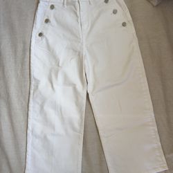 Loft Wide Leg White Jeans