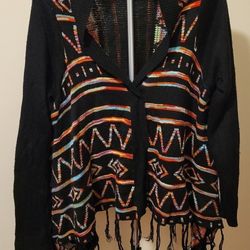 Faded Glory XXL/2XG Black Cardigan (0390)