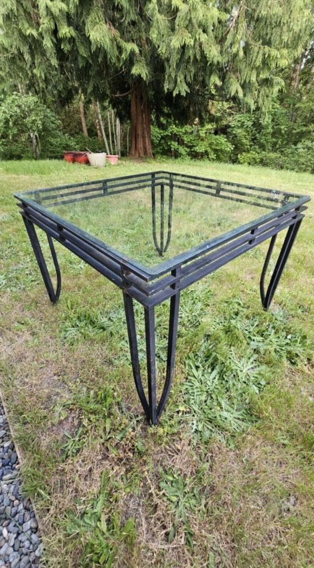 Square Tempered Glass Top Table 42” x 42” x 30” H