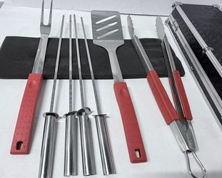 Stainless Steel BBQ Grill Tool Set with Carrying Case