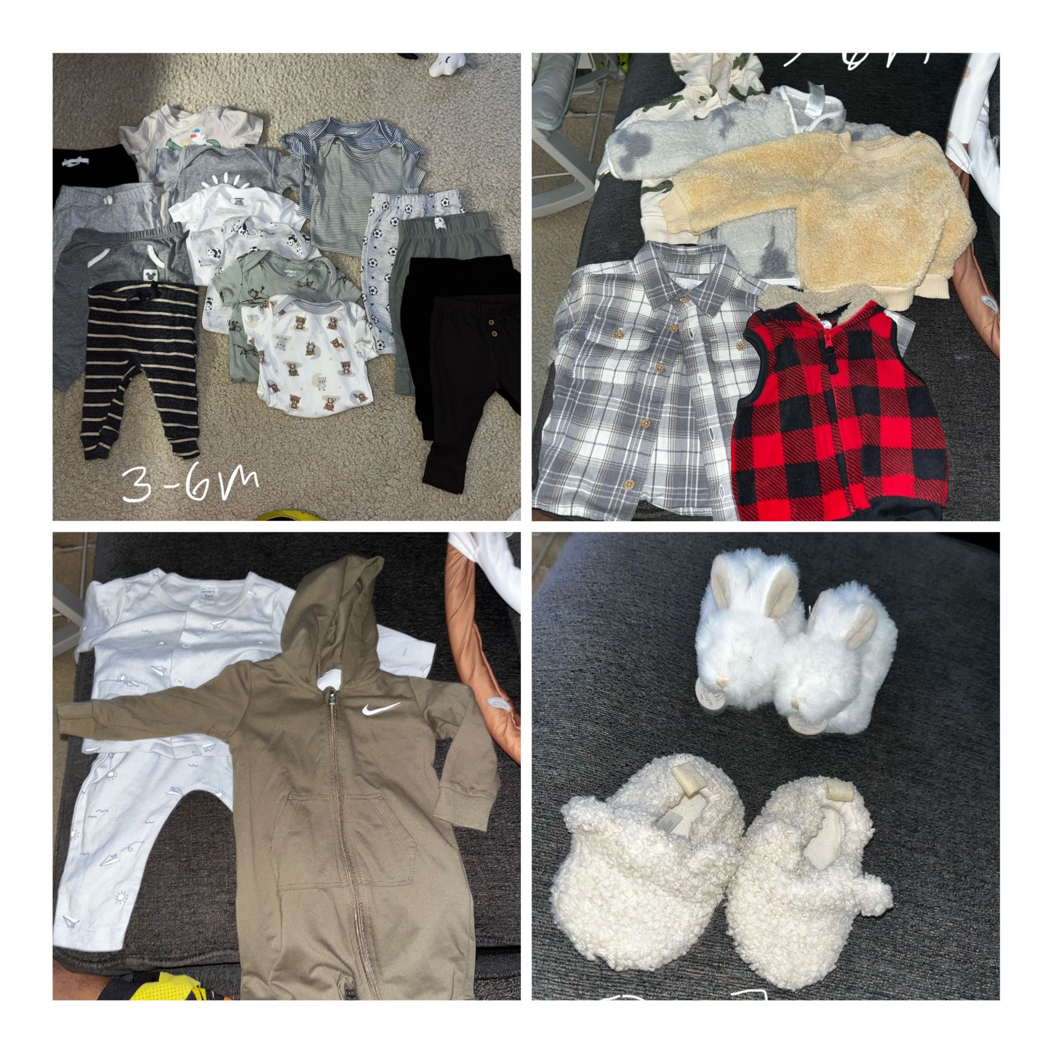 Lot Of Baby Clothes And Baby Stuff And Bassinet And Diapers