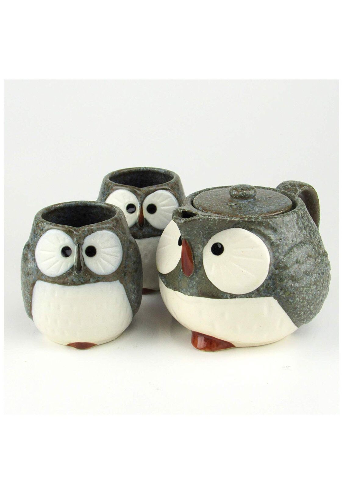 3 PCS. Japanese Kotobuki Owl Tea Pot &Cups