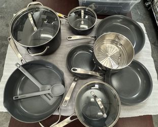 TRAMONTINA SET 13 COOKWARES USED EXCELLENT CONDITION 