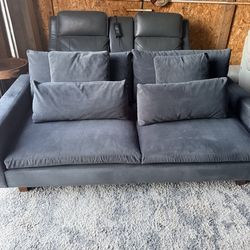 West Elm Midnight blue Couch 82"