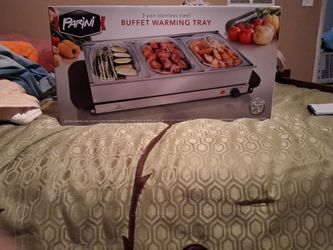 Parini 3-pan stainless steel buffet warming tray