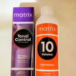 
Matrix Tonal Control Pre-Bonded  Gel Cream Toner 9V/
Matrix 10 Volume Creme Developer 8FL OZ 