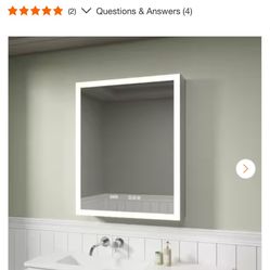 imperiol 24 in. W × 30 in. H Rectangular Silver Aluminum Recessed/Surface Mount Right LED Medicine Cabinet with Mirror and Clock