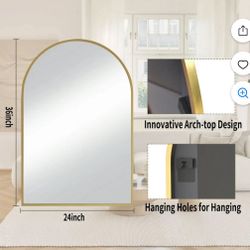 BEAUTYPEAK 24"x 36" Bathroom Mirror Wall Vanity Arched