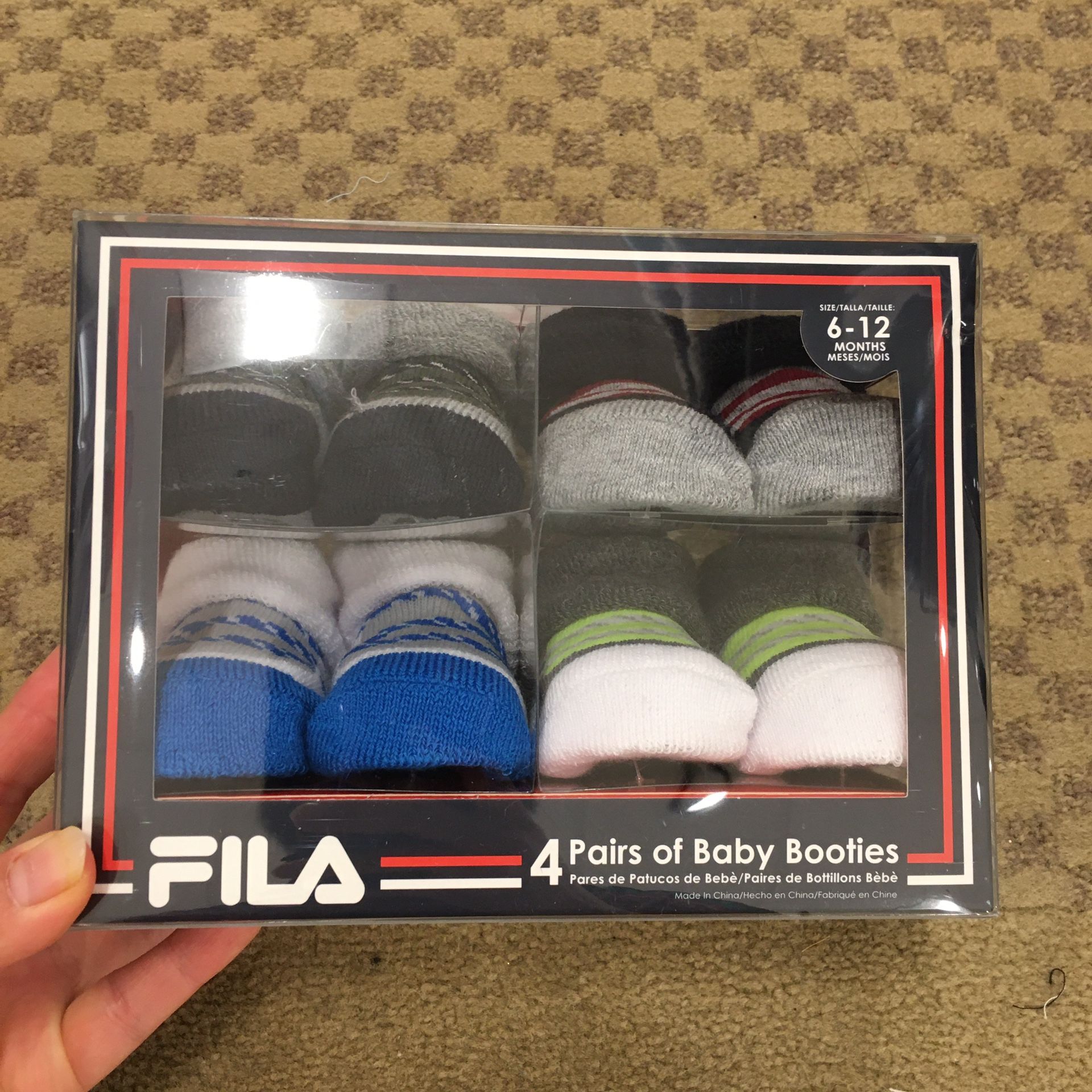 NWT Fila Baby Booties 4 Pairs size 6-12m