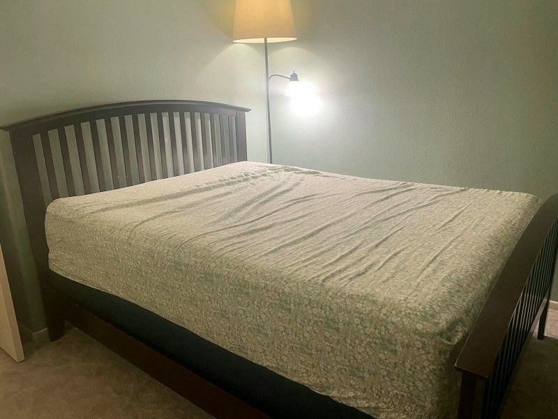 Queen Bed, Spring Box & Mattress