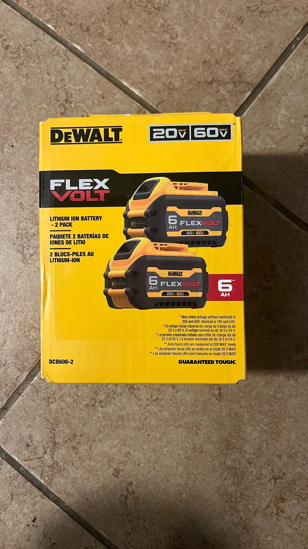 Dewalt FlexVolt 6AH Pack Of 2 Batteries