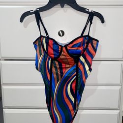 Graphic Backless Bodysuit
