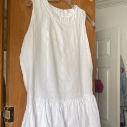 White Linen Mini Dress Made By DISSH 