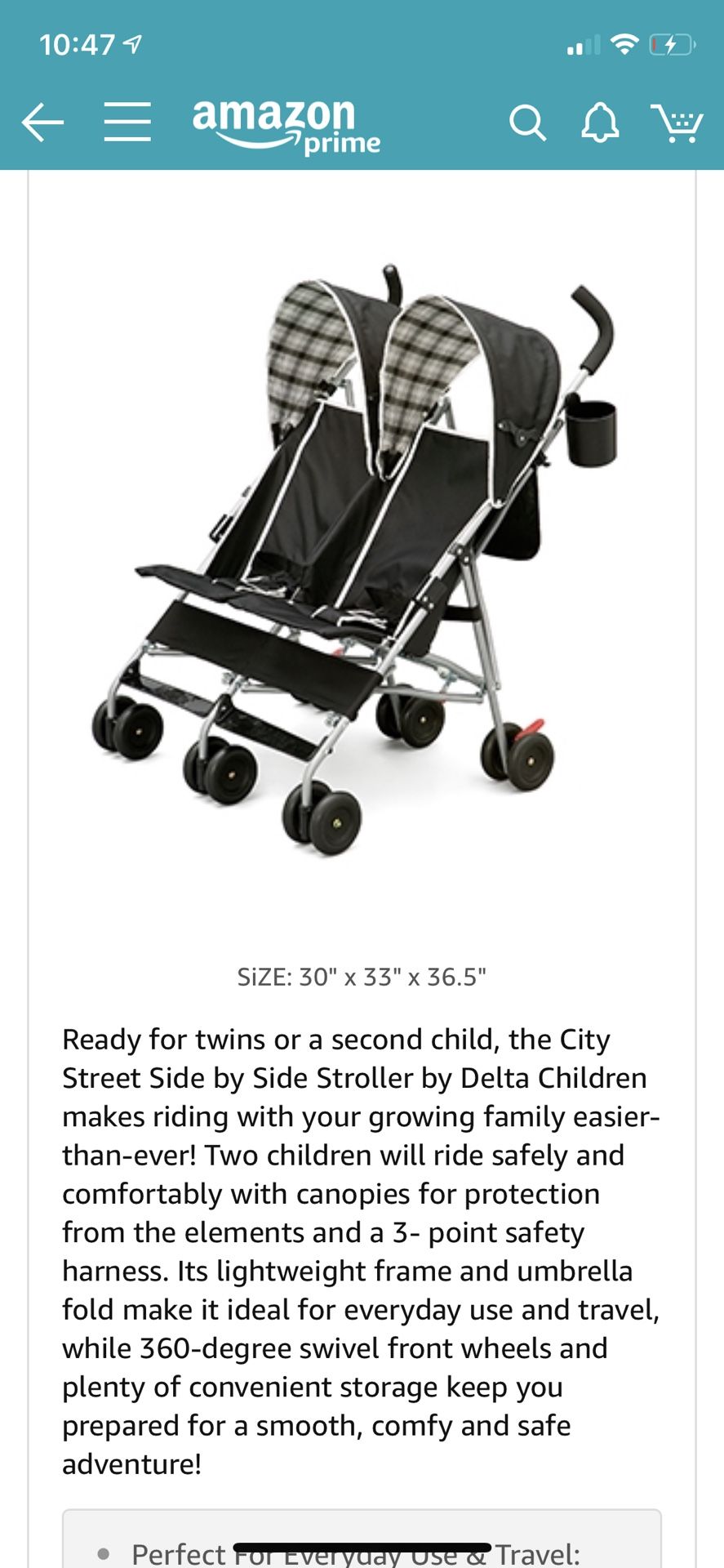 Double umbrella stroller