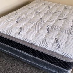 Queen Bamboo Plush Comfort Europillow Top 12inch Matres!!