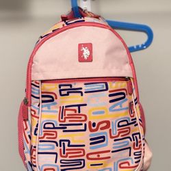 U.S. Polo Pink Written School Bag PLÇAN23273