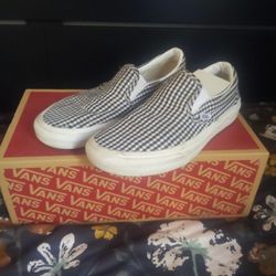 Vans SUPER CUTE Girls Gingham Slip Ons