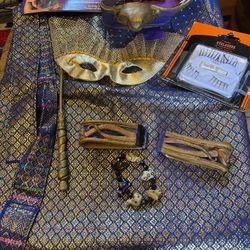 Cleopatra Halloween costume, Adjustable size wrap Skirt traditional, Headpiece, gold headband & 2 wristbands. You would use your own shirt to accessor