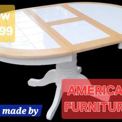 Country Cottage Pedestal Kitchen Table Plus Leaf