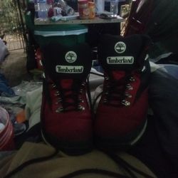 Red timberland Boots 