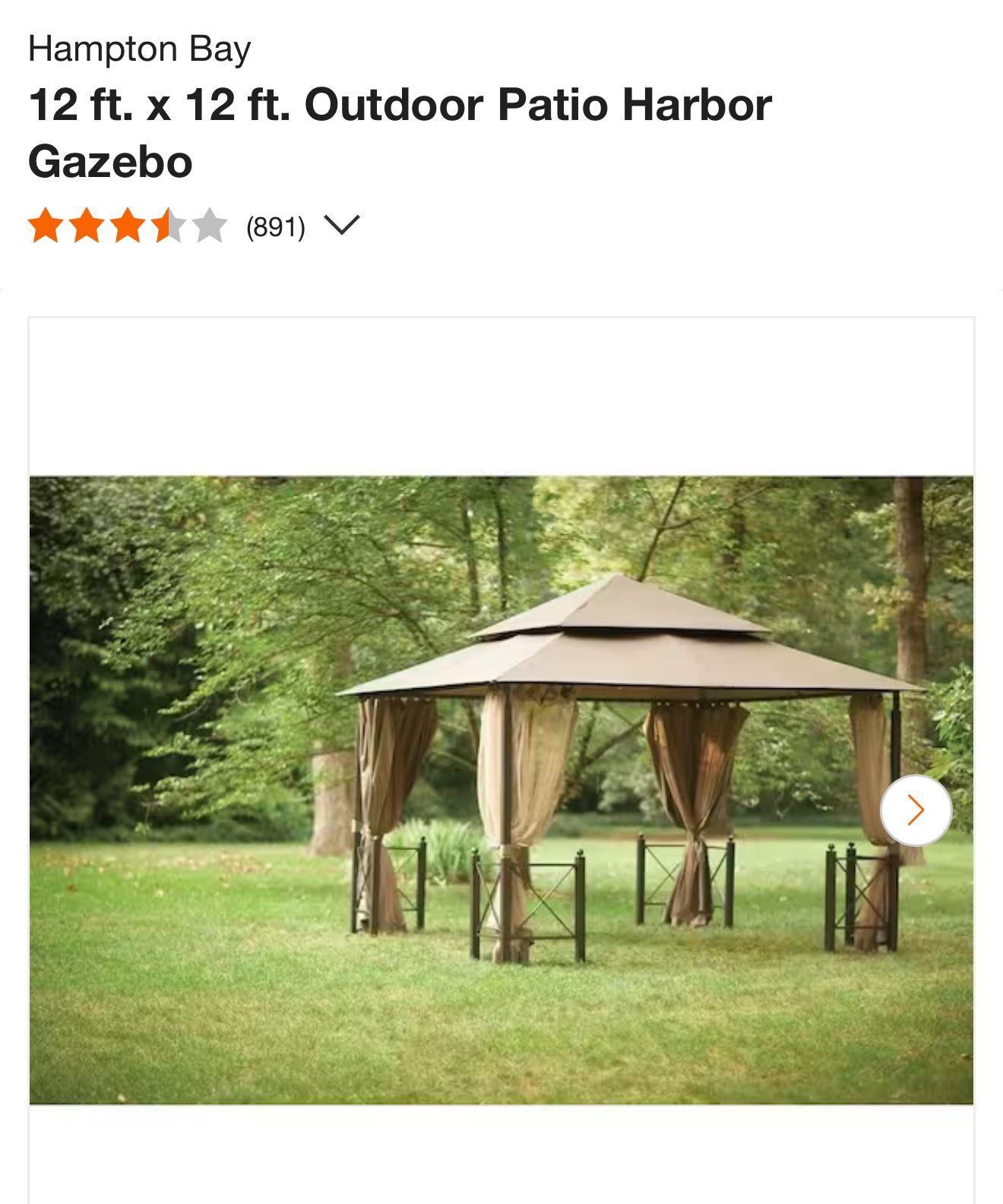 12 Ft Harbor Bay gazebo Unopened