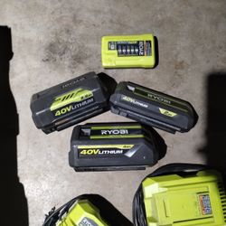 RYOBI 40V BATTERIES AND TOOLS
