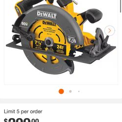 DEWALT FLEXVOLT 60V MAX Cordless Brushless 7-1/4 in. Circular Saw with Brake (Tool Only)