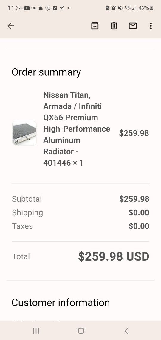 04-12 Nissan Titan/armada/qx56 Aluminum Heavy Duty Radiator