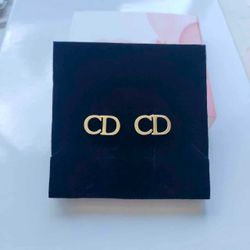Gold Letter Stud Earrings - Brass 24K GP - Women's Daily Wear Holiday/Bday Gift