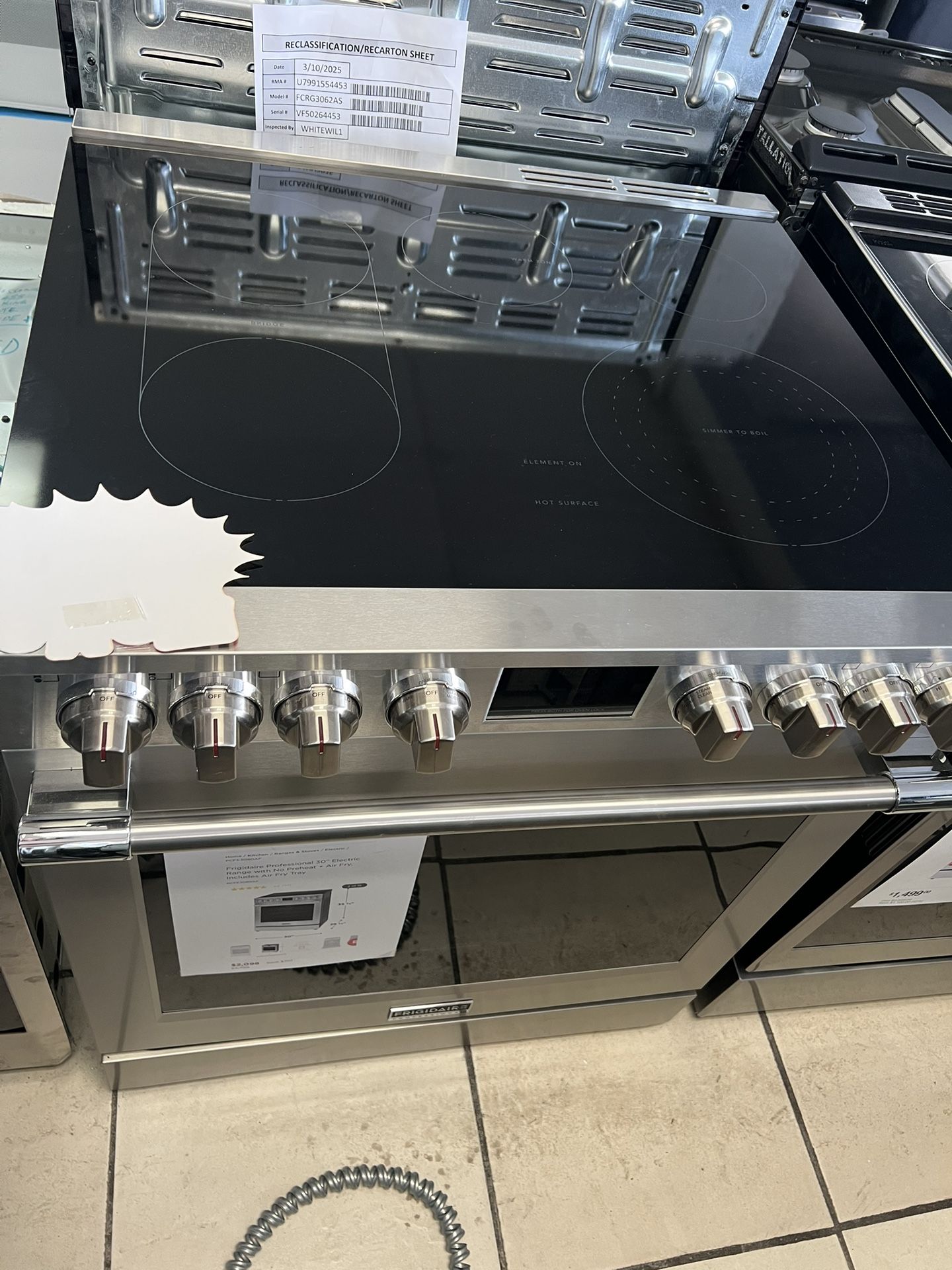 frigidaire professional electric range 