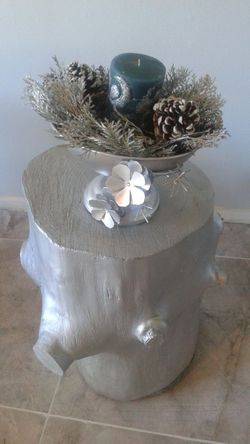 Real tree stump decoration