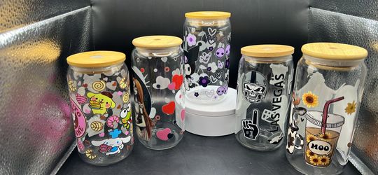 16 ounce glass and plastic cups