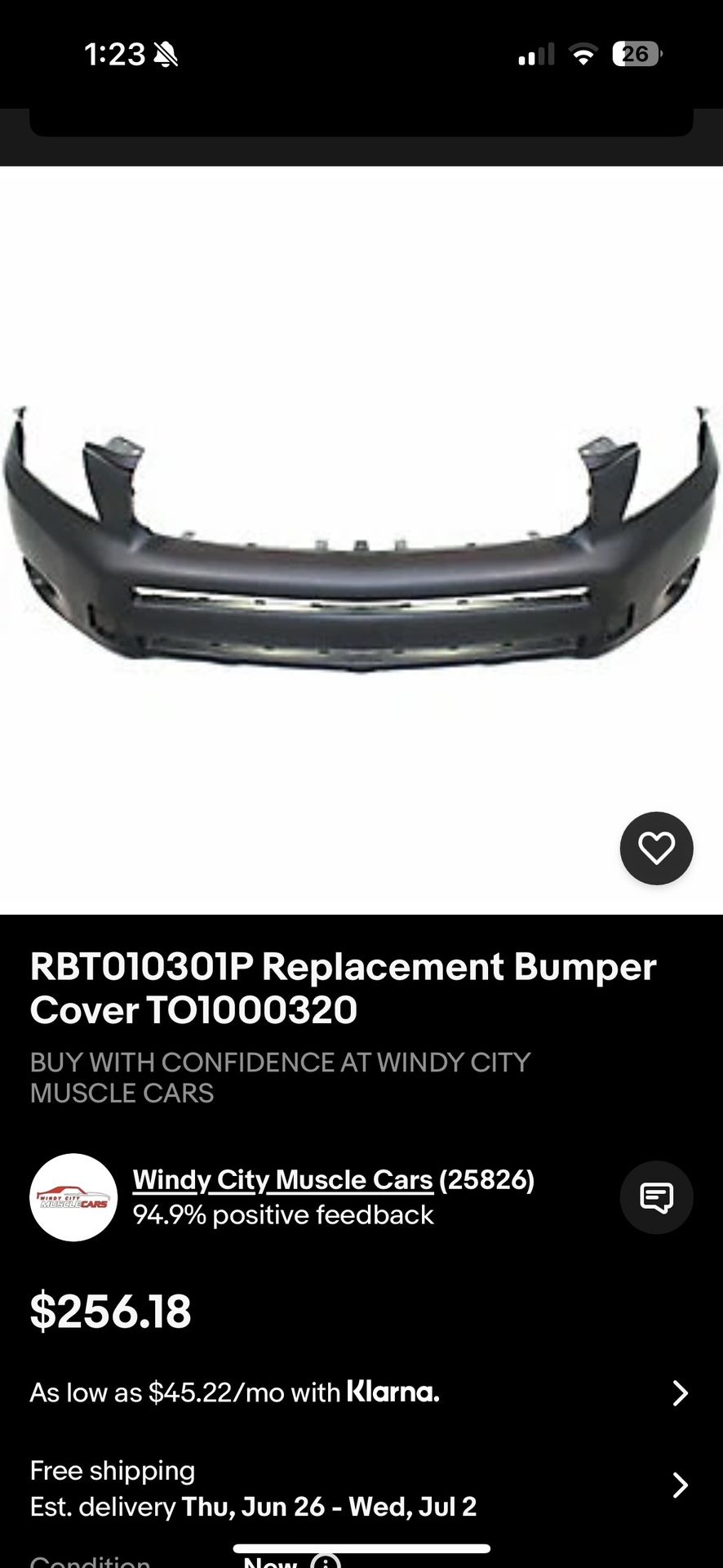 RAV4 Front Bumper Cover