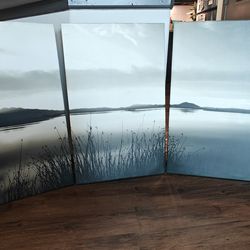 Wrapped Canvas Art 3 Panel Bear River At Dusk