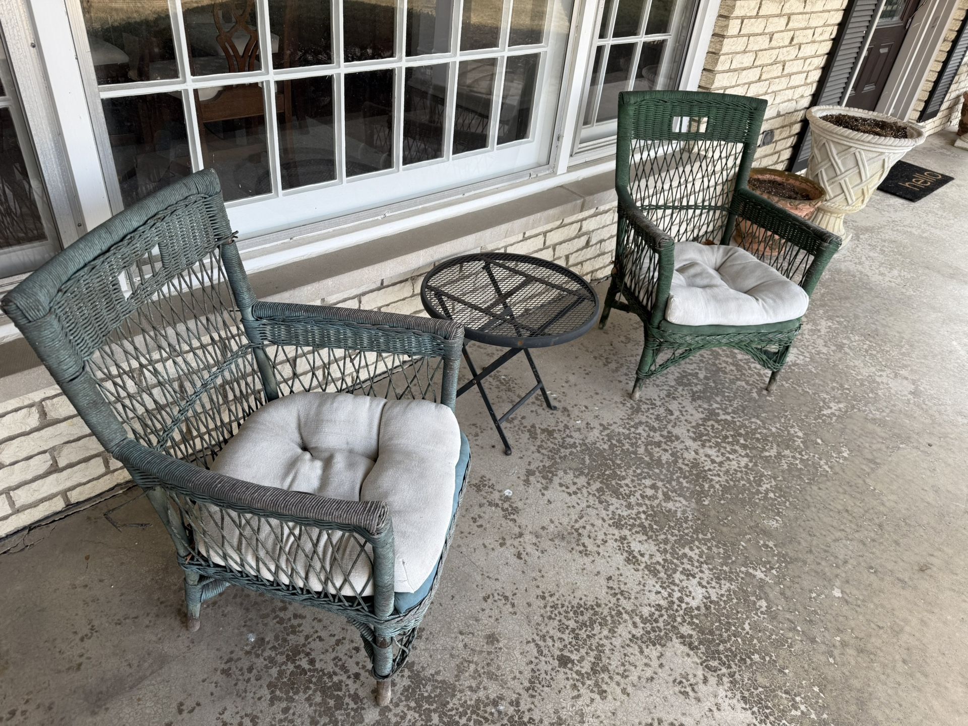pair of antique yard chairs