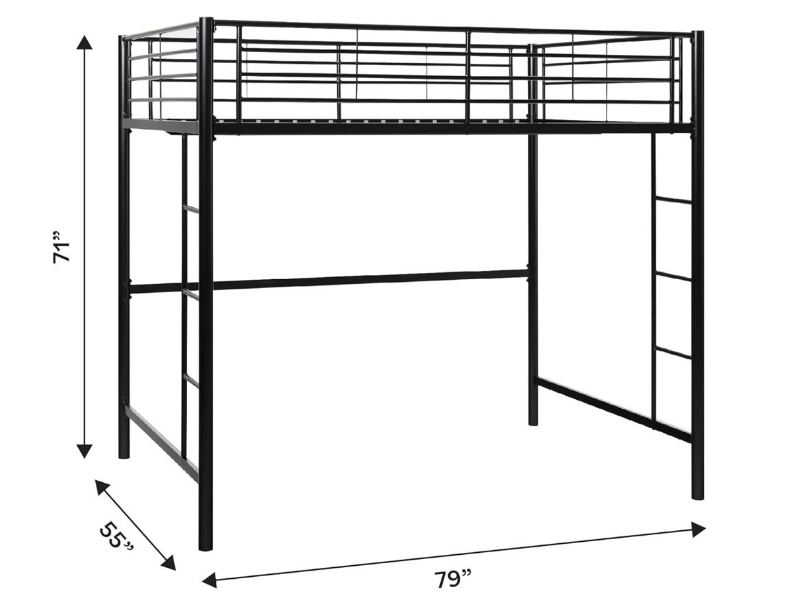 (Make an offer!!) Walker Edison Full Loft Metal Bunk Bed – Black