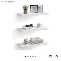 Wall Shelves Set of 3, Floating Shelves White 
