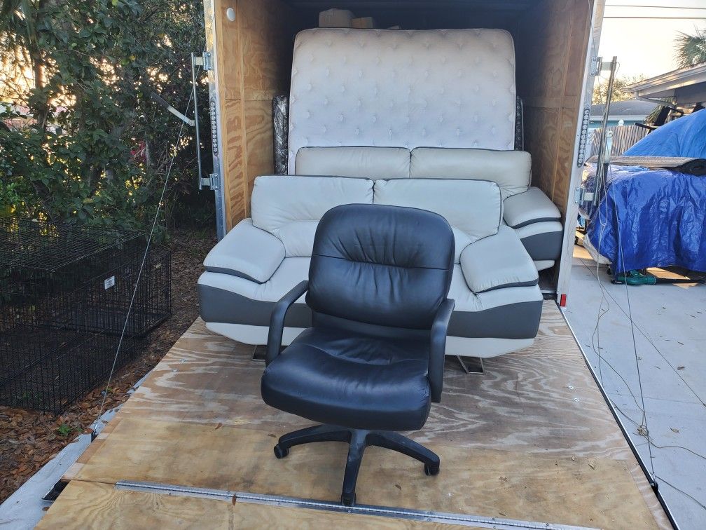 Leather sofa and love seat i can send more picture