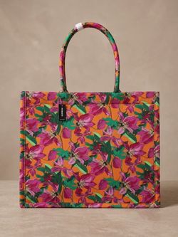Express Orange Floral Fabric Tote - Limited Edition - New With Tag