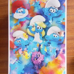 New 14 X 20 Limited Edition Smurfs Movie Poster