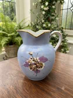 Antique Porcelain Pitcher with Floral Design