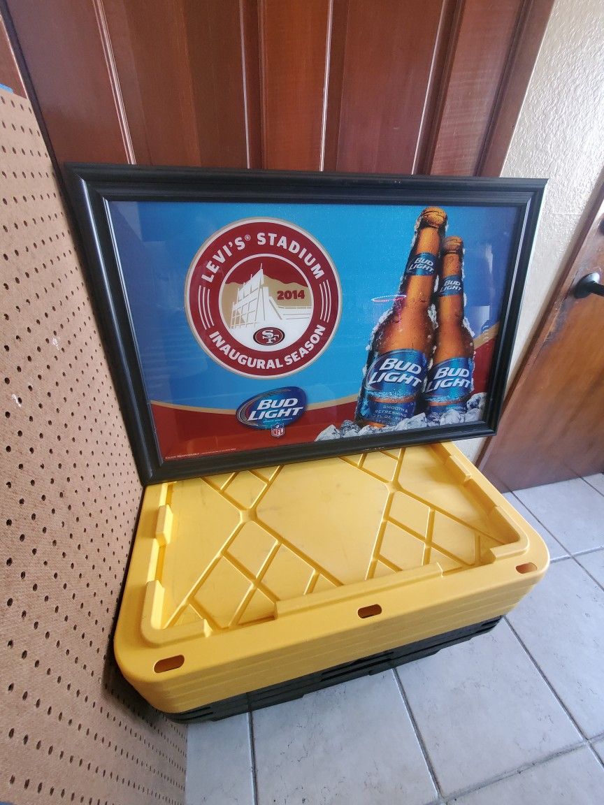 Bud Light San Francisco 49ers Levi's Stadium NFL Football Beer Bar Mirror "New"