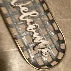 Welcome Hanging Decor Rustic Rusty Chic Piece Of E Off Not Noticeable 