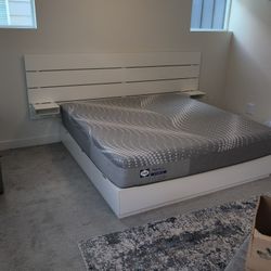 IKEA KING BED WITH SEALY POSTUREPEDIC MATRESS