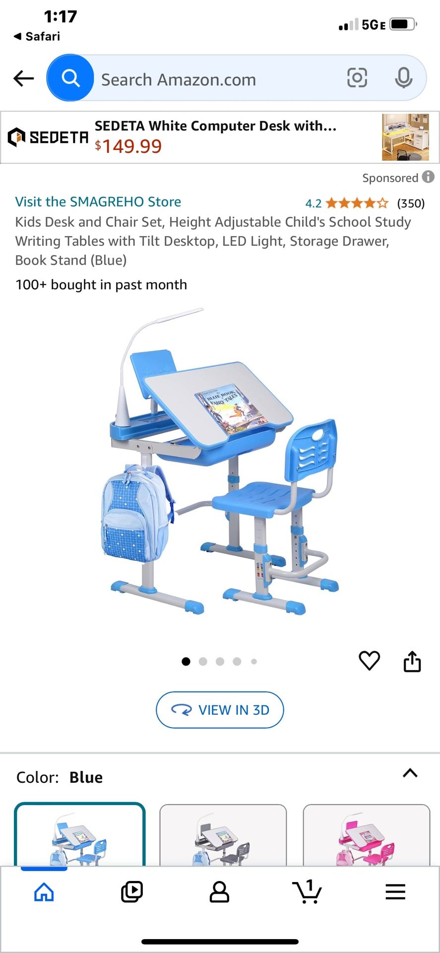 Kids Desk And Chair Set