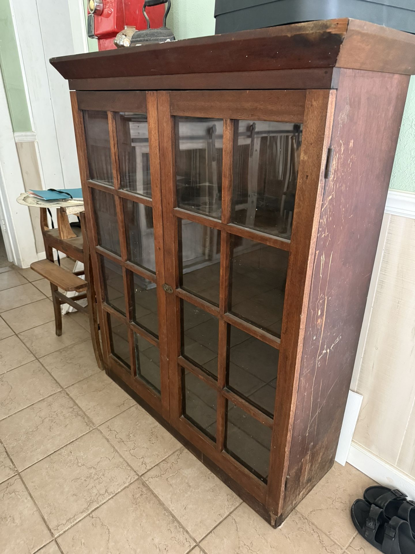 Antique Cabinet With Glass Doors