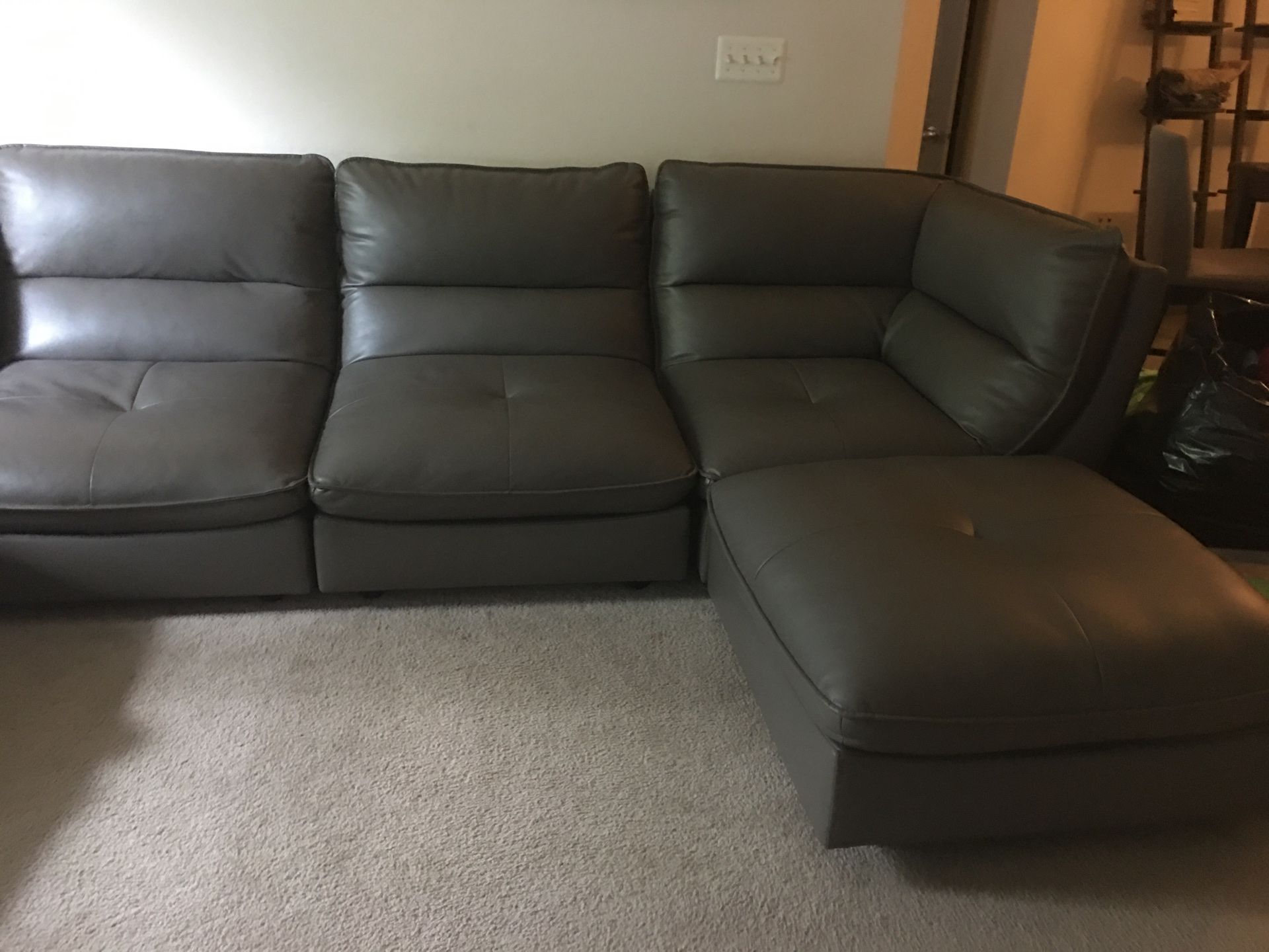6 pieces sectional sofa faux leather 43 x43 inches piece